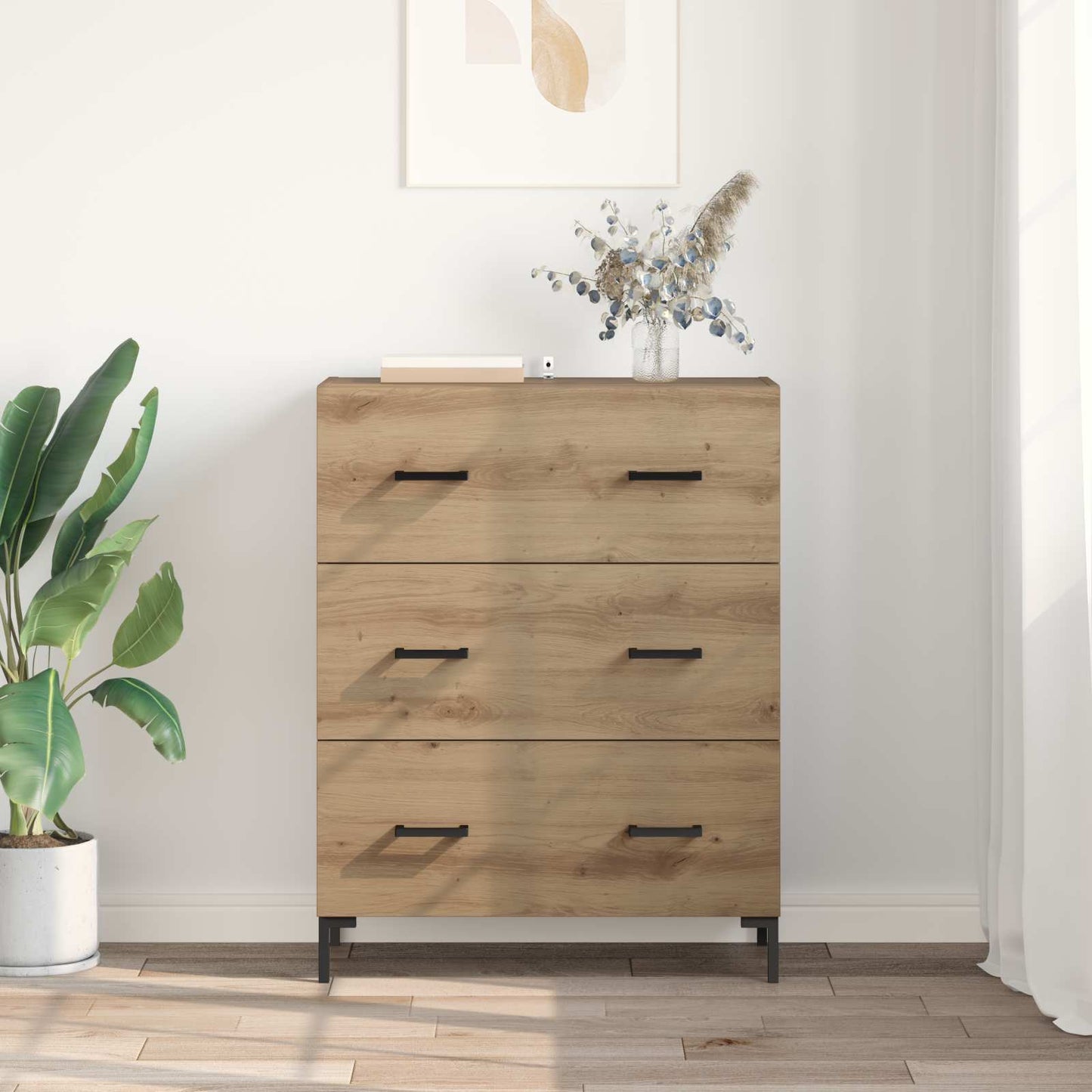 vidaXL Πλαϊνό γραφείο με συρτάρι Artisan Oak 69,5 x 34 x 90 εκ.