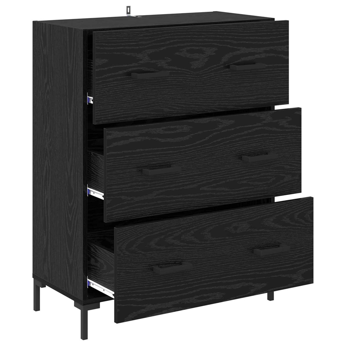 vidaXL Πλαϊνό γραφείο με συρτάρι Μαύρη Οξυά 69,5 x 34 x 90 εκ.