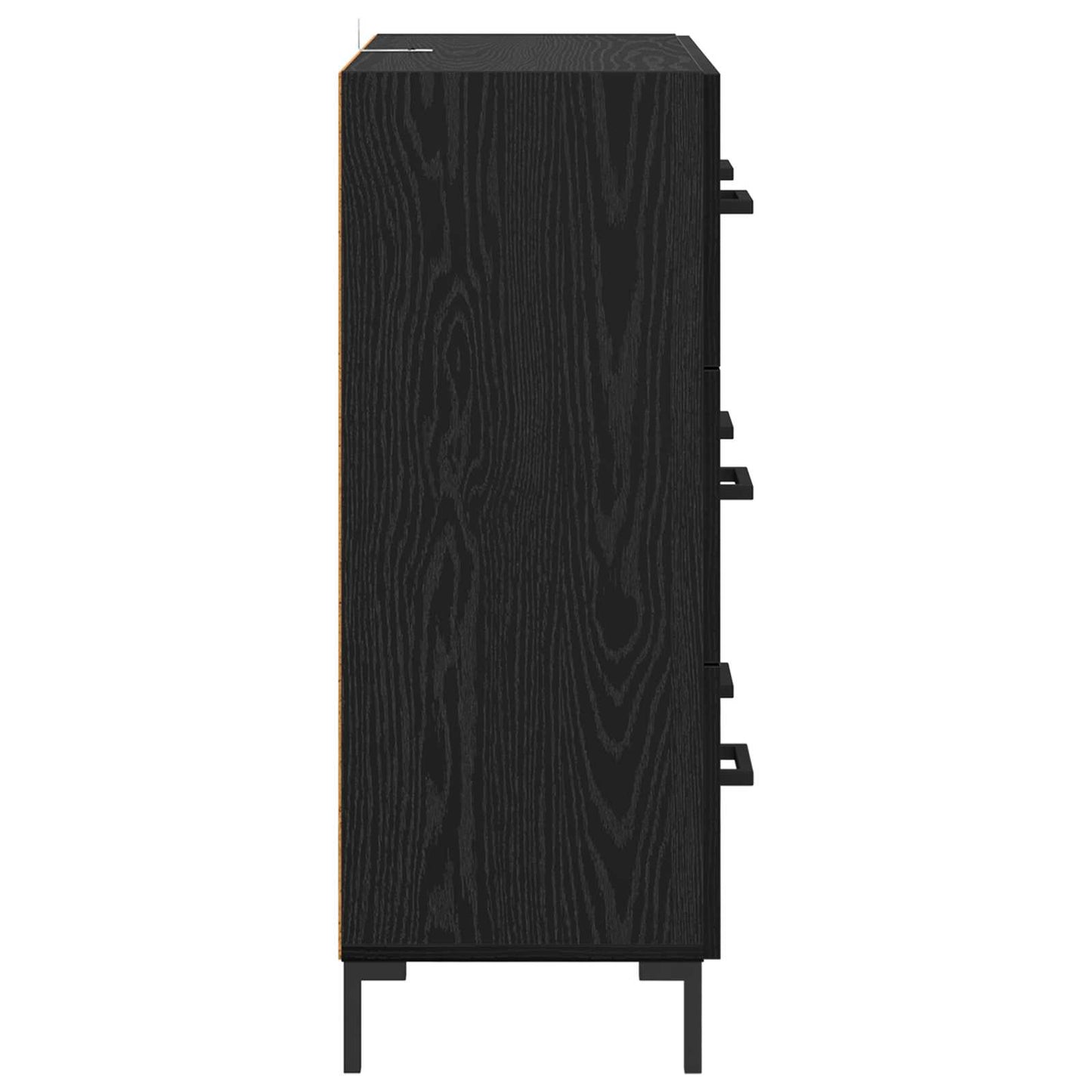 vidaXL Πλαϊνό γραφείο με συρτάρι Μαύρη Οξυά 69,5 x 34 x 90 εκ.