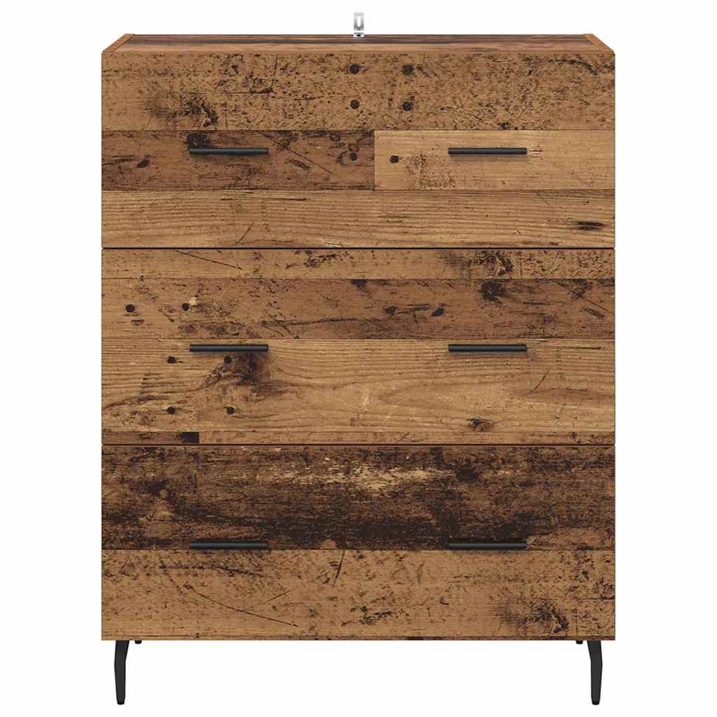 vidaXL Πλαϊνό γραφείο με συρτάρι Παλιό Ξύλο 69,5 x 34 x 90 εκ.