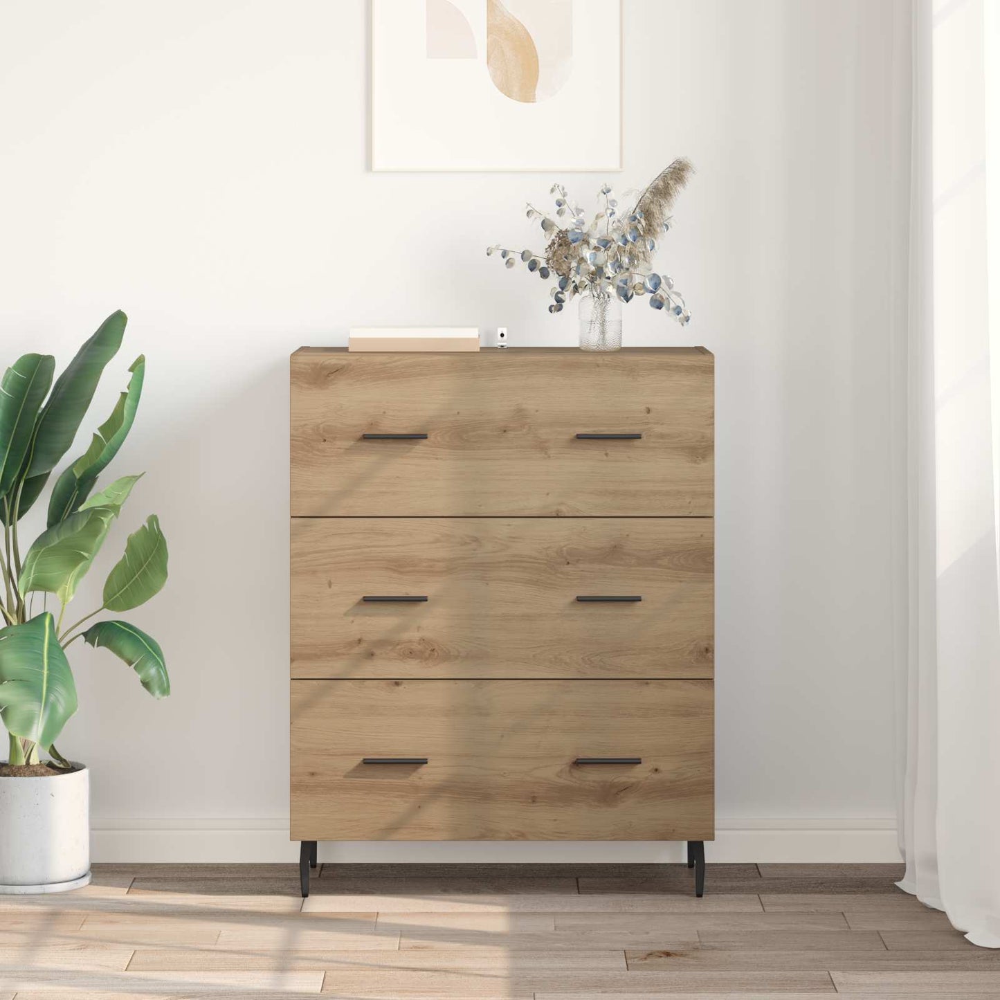 vidaXL Πλαϊνό γραφείο με συρτάρι Artisan Oak 69,5 x 34 x 90 εκ.