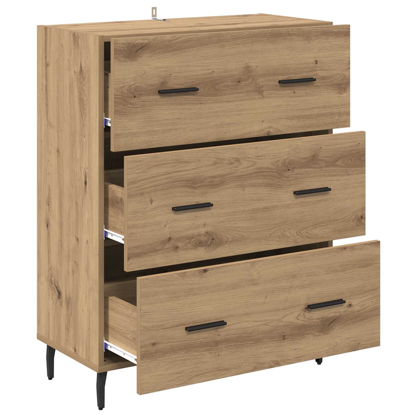 vidaXL Πλαϊνό γραφείο με συρτάρι Artisan Oak 69,5 x 34 x 90 εκ.