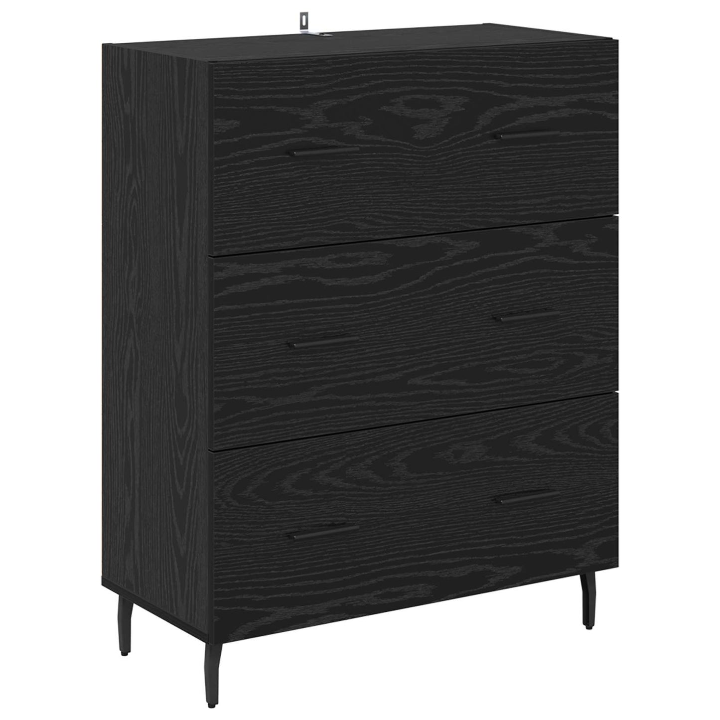 vidaXL Πλαϊνό γραφείο με συρτάρι Μαύρη Οξυά 69,5 x 34 x 90 εκ.