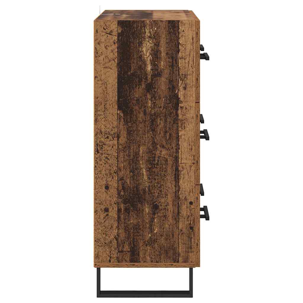 vidaXL Πλαϊνό γραφείο με συρτάρι Παλιό Ξύλο 69,5 x 34 x 90 εκ.