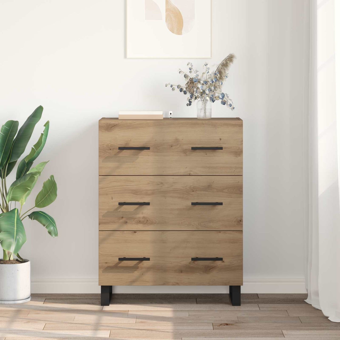 vidaXL Πλαϊνό γραφείο με συρτάρι Artisan Oak 69,5 x 34 x 90 εκ.