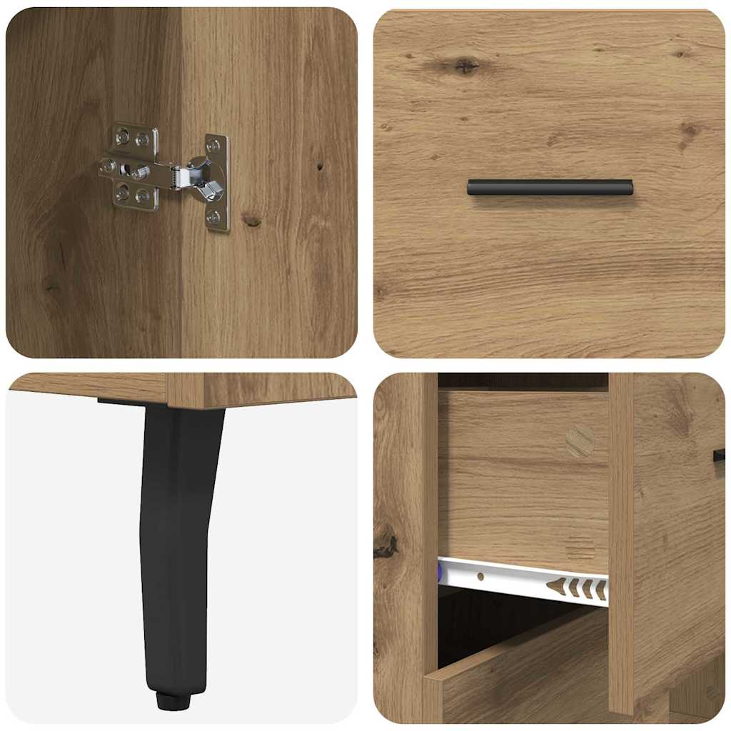 vidaXL Πλαϊνό γραφείο με συρτάρι Artisan Oak 69,5 x 34 x 90 εκ.