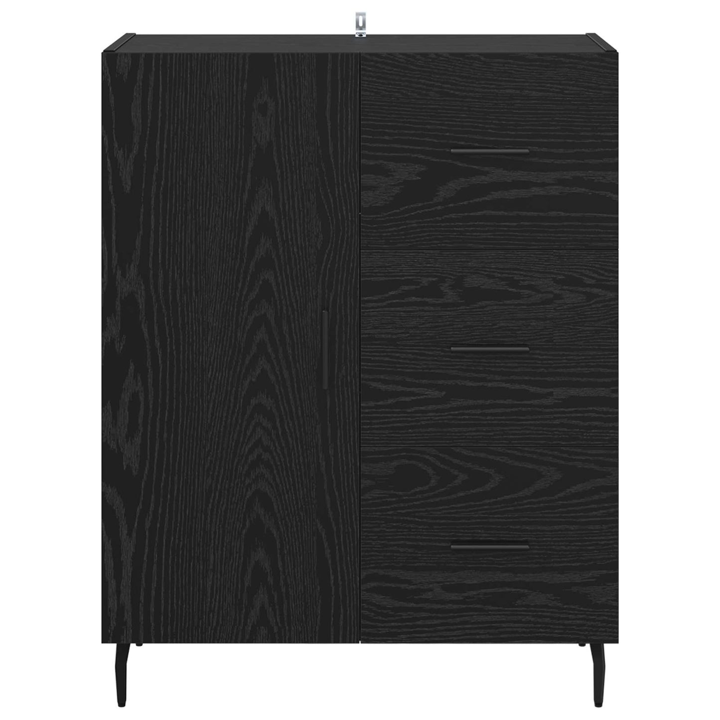 vidaXL Πλαϊνό γραφείο με συρτάρι Μαύρη Οξυά 69,5 x 34 x 90 εκ.