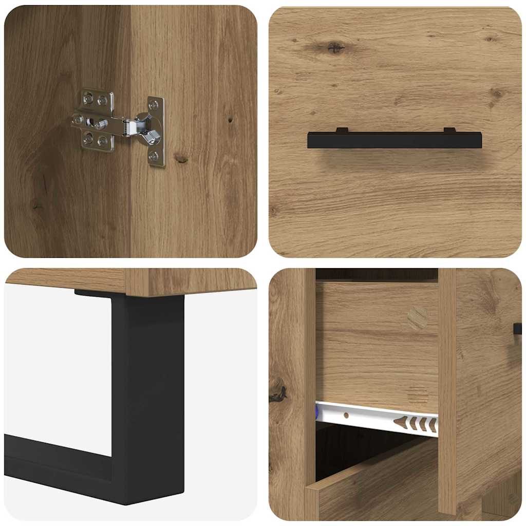 vidaXL Πλαϊνό γραφείο με συρτάρι Artisan Oak 69,5 x 34 x 90 εκ.