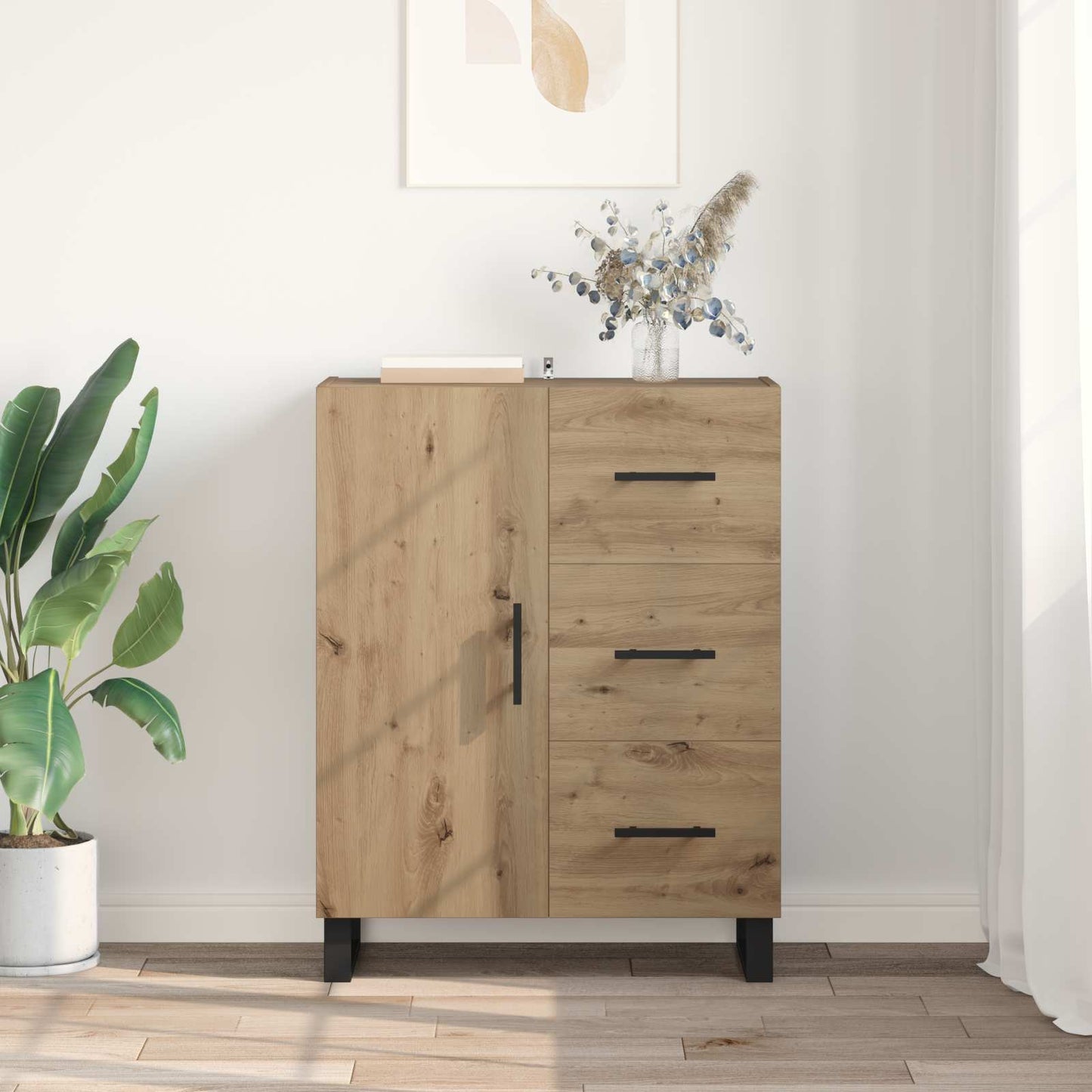 vidaXL Πλαϊνό γραφείο με συρτάρι Artisan Oak 69,5 x 34 x 90 εκ.