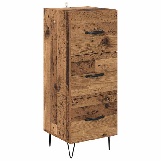 vidaXL Πλαϊνό γραφείο Παλαιό ξύλο 34 x 34.5 x 90 εκ Επεξεργασμένο ξύλο