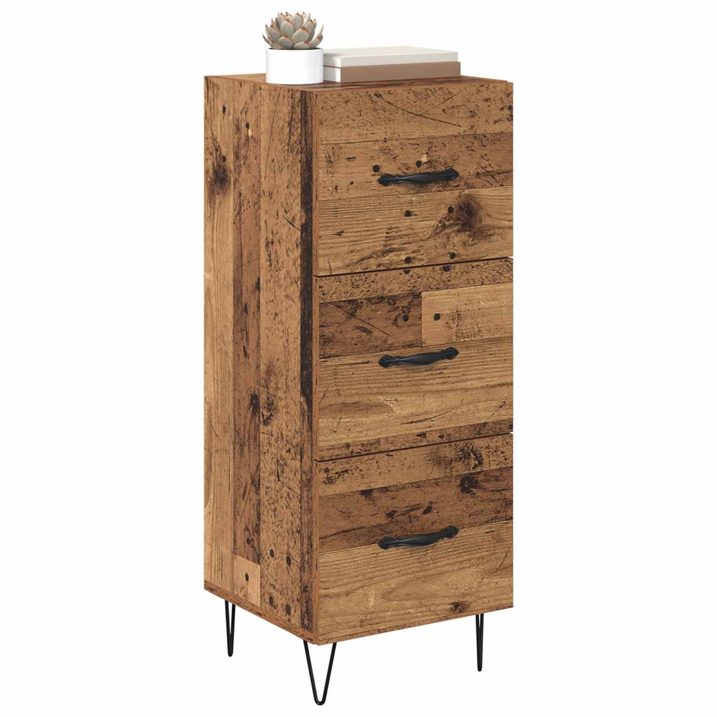 vidaXL Πλαϊνό γραφείο Παλαιό ξύλο 34 x 34.5 x 90 εκ Επεξεργασμένο ξύλο
