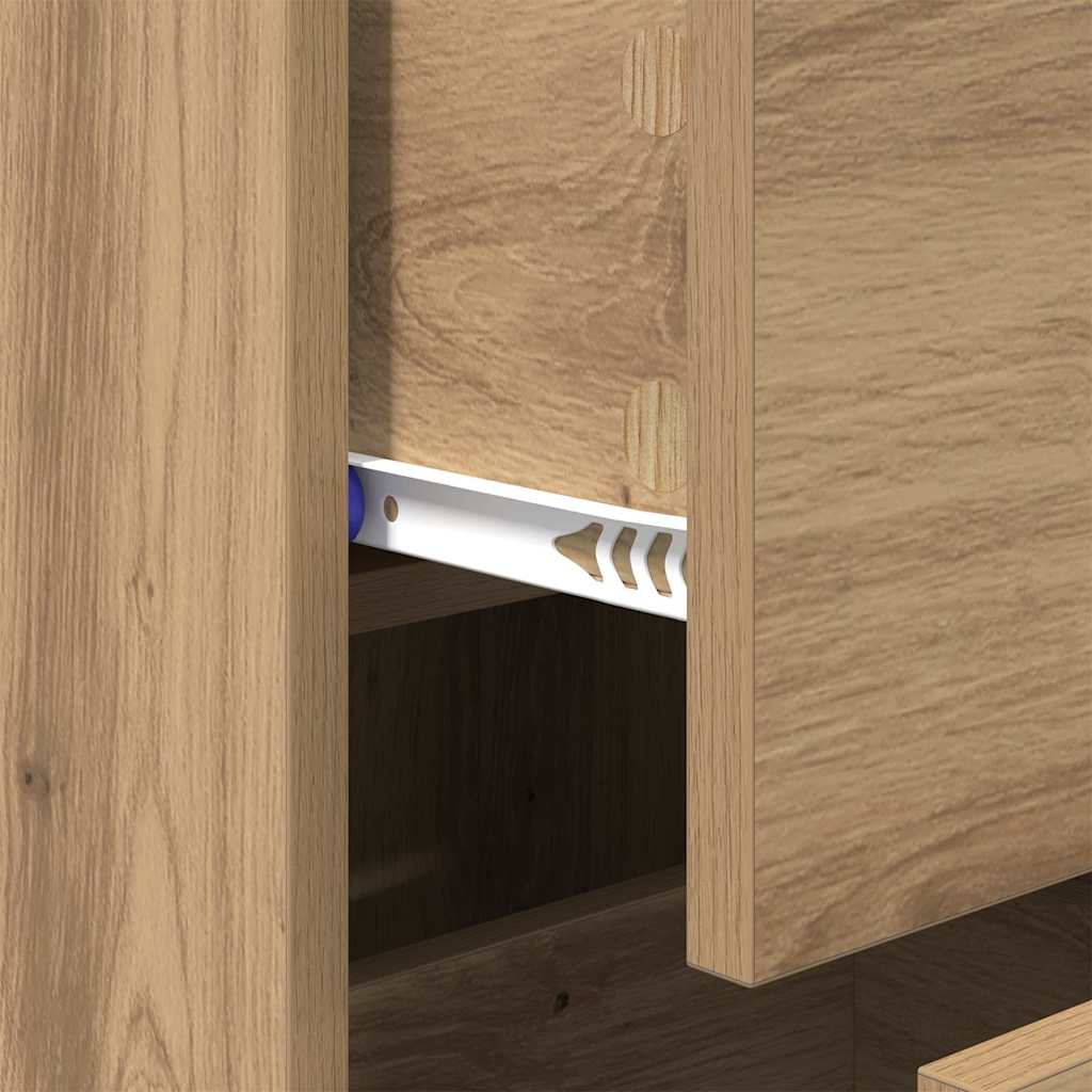 vidaXL Πλαϊνό γραφείο με συρτάρι artisan δρυς 34 x 34.5 x 90 εκ