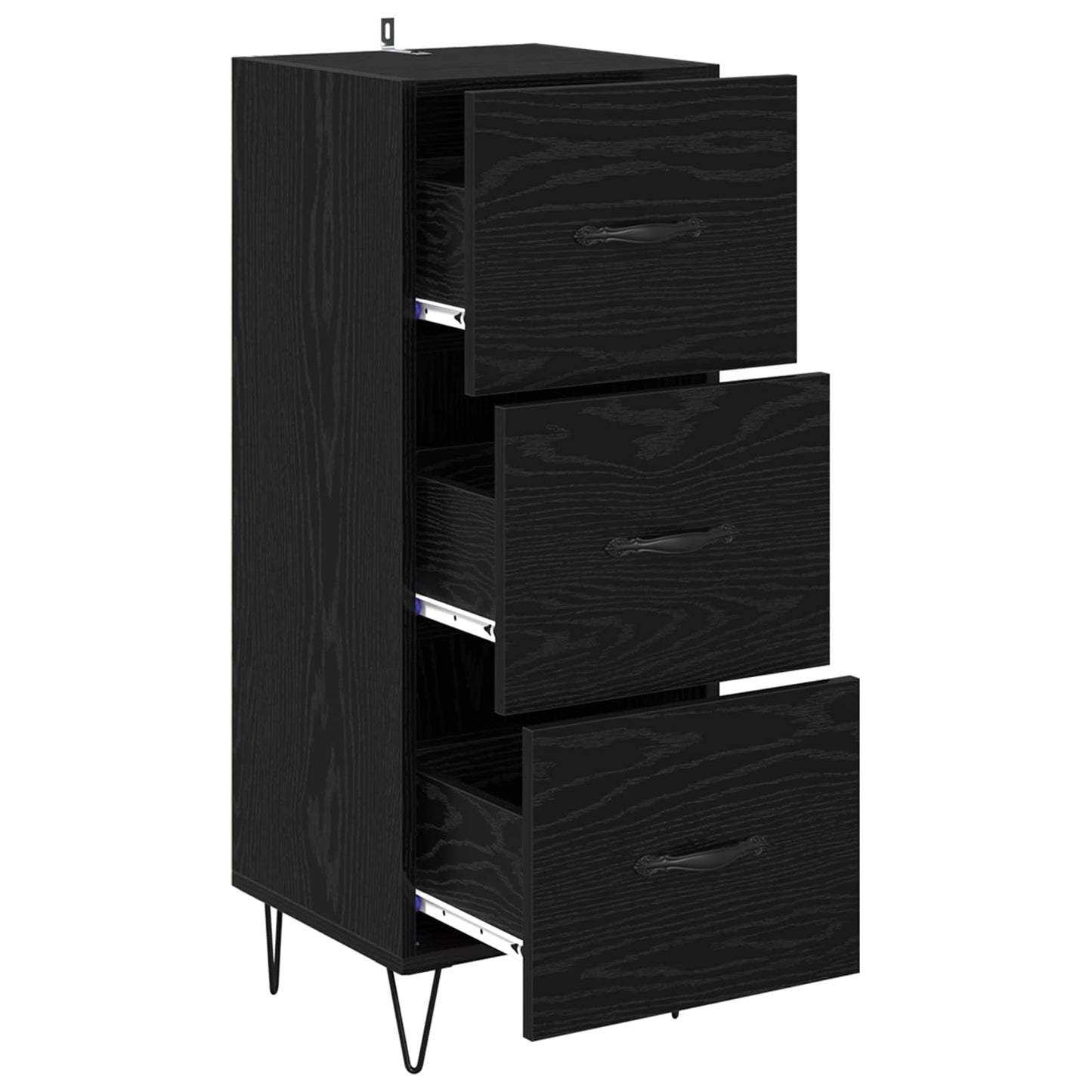 vidaXL Πλαϊνό γραφείο Μαύρη δρυς 34 x 34.5 x 90 εκ Επεξεργασμένο ξύλο