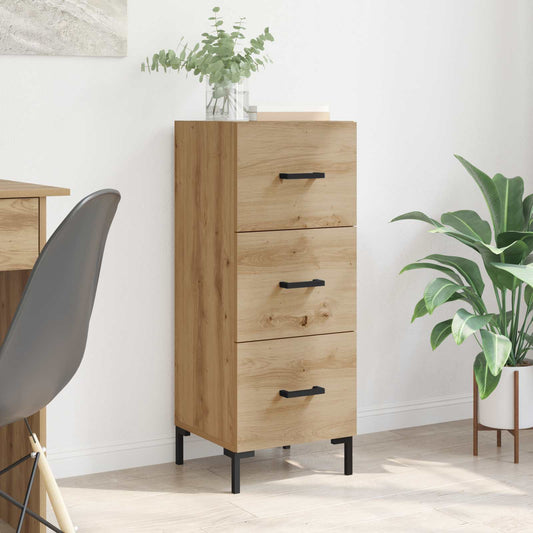 vidaXL Πλαϊνό γραφείο με συρτάρι Artisan Oak 34,5 x 34 x 90 εκ.