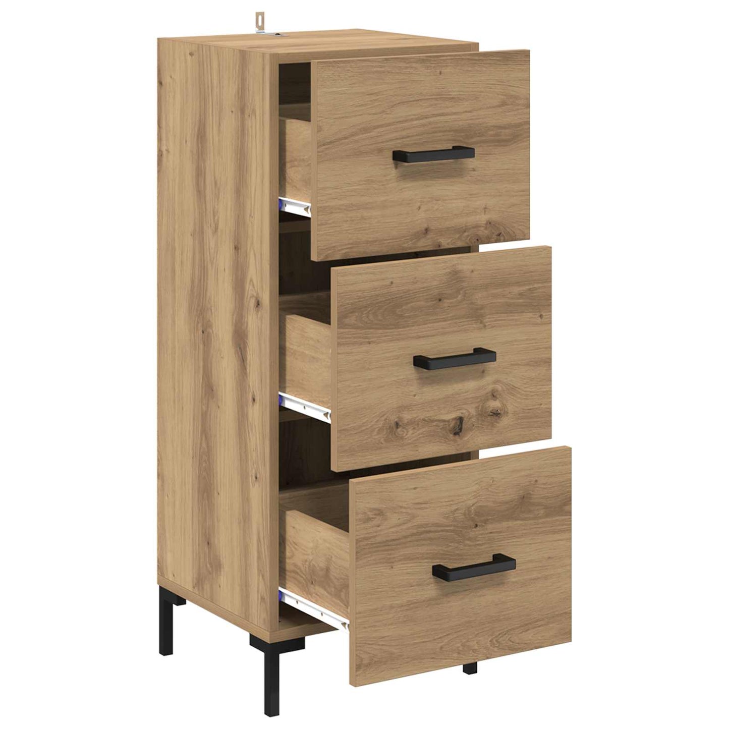 vidaXL Πλαϊνό γραφείο με συρτάρι Artisan Oak 34,5 x 34 x 90 εκ.