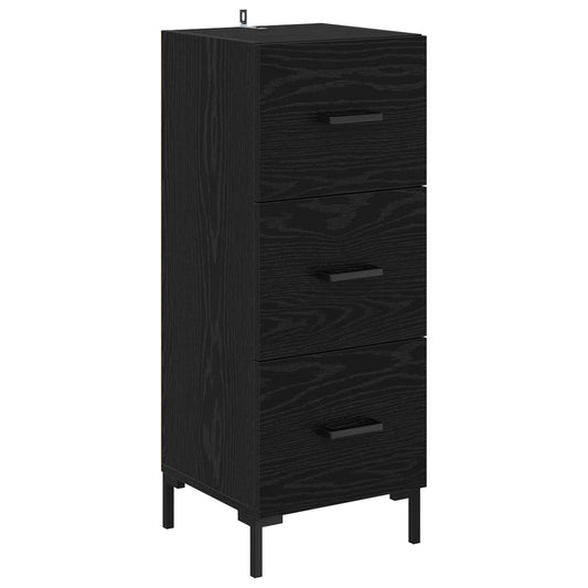 vidaXL Πλαϊνό γραφείο Μαύρη Οξυά 34,5 x 34 x 90 εκ. Επεξεργασμένο ξύλο
