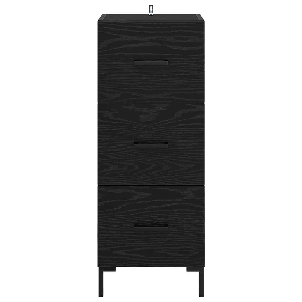 vidaXL Πλαϊνό γραφείο Μαύρη Οξυά 34,5 x 34 x 90 εκ. Επεξεργασμένο ξύλο