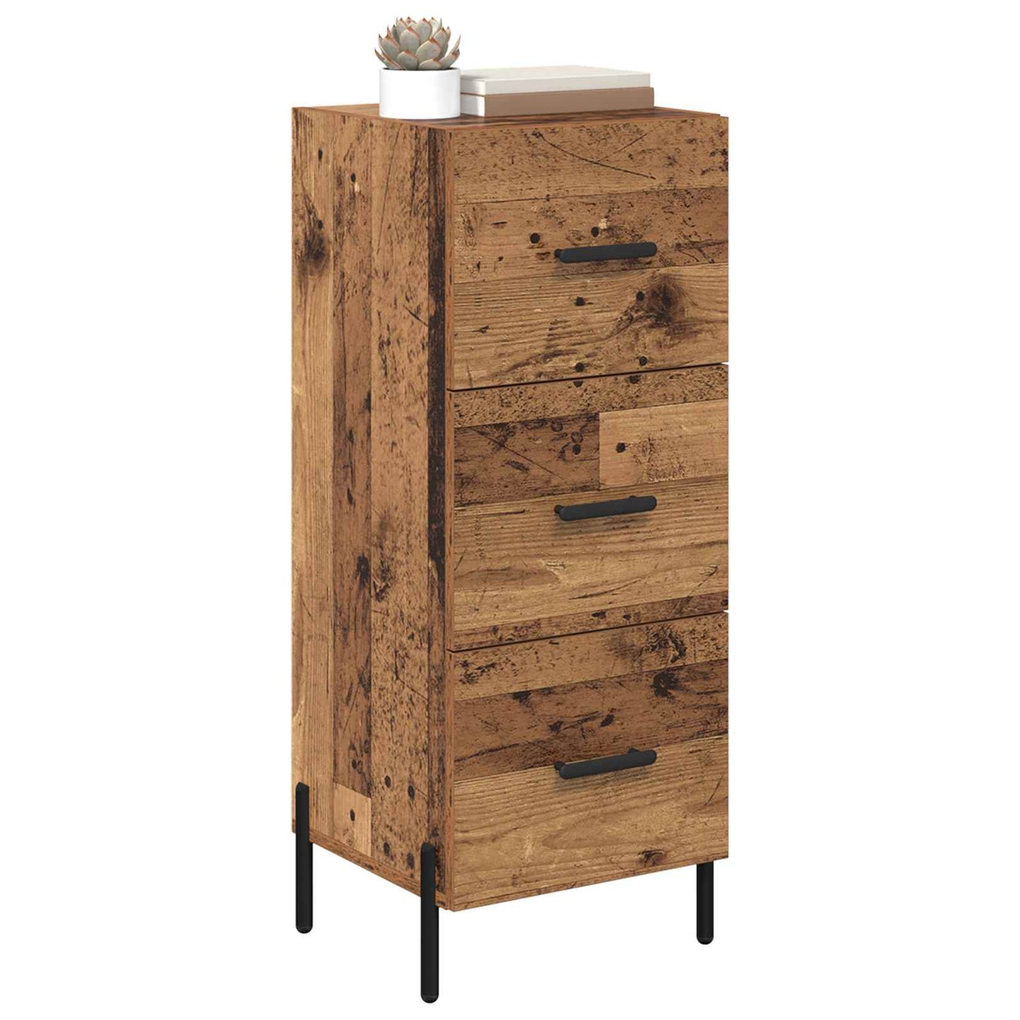 vidaXL Πλαϊνό γραφείο Παλαιό ξύλο 34 x 34.5 x 90 εκ Επεξεργασμένο ξύλο