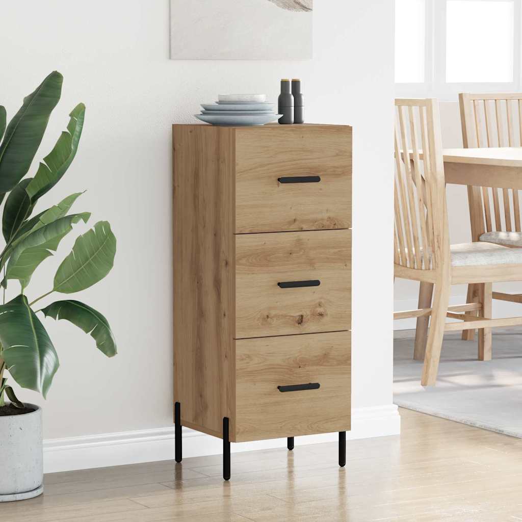 vidaXL Πλαϊνό γραφείο με συρτάρι artisan δρυς 34 x 34.5 x 90 εκ