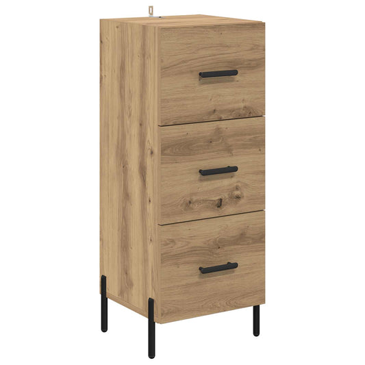 vidaXL Πλαϊνό γραφείο με συρτάρι artisan δρυς 34 x 34.5 x 90 εκ