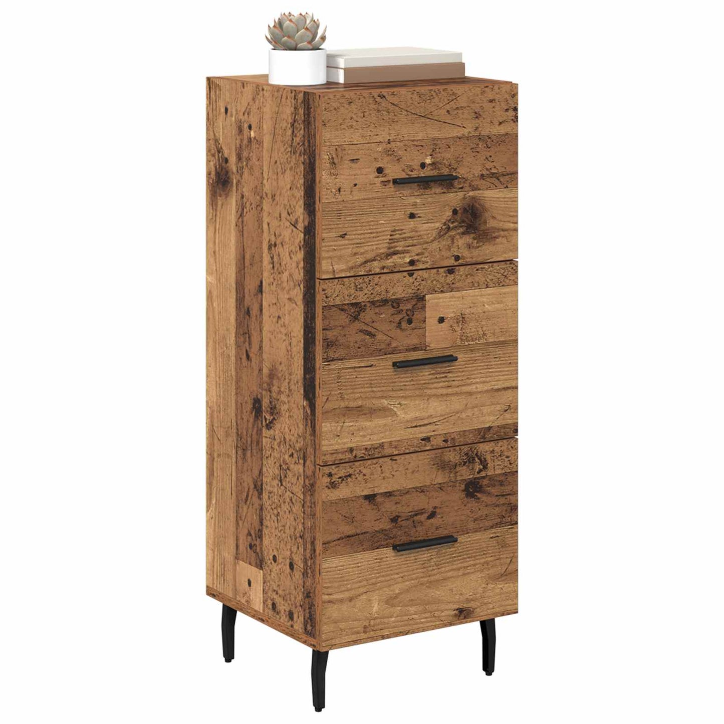 vidaXL Πλαϊνό γραφείο Παλαιό ξύλο 34 x 34.5 x 90 εκ Επεξεργασμένο ξύλο