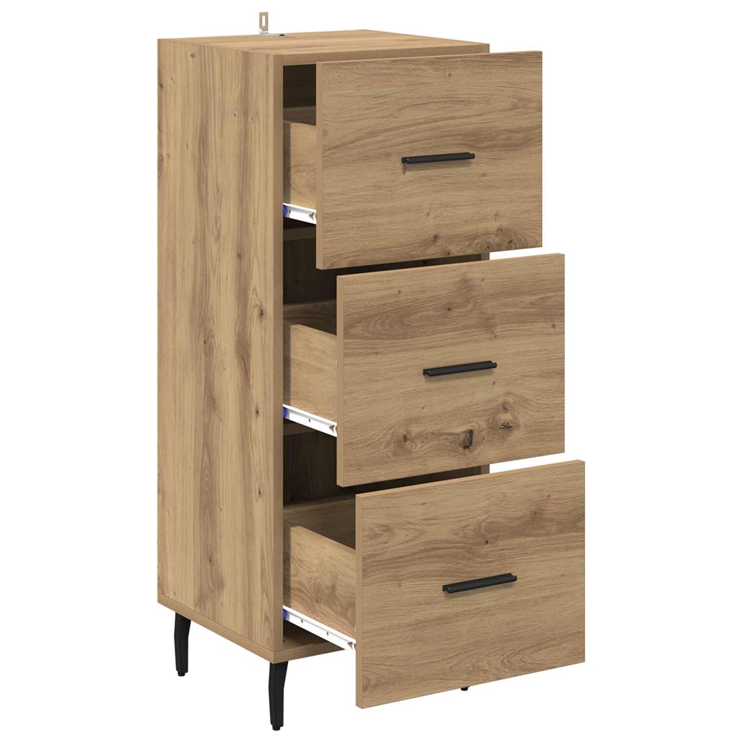 vidaXL Πλαϊνό γραφείο με συρτάρι artisan δρυς 34 x 34.5 x 90 εκ