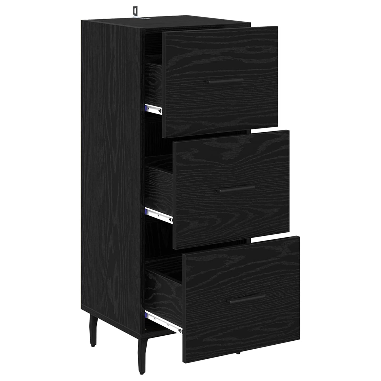 vidaXL Πλαϊνό γραφείο Μαύρη δρυς 34 x 34.5 x 90 εκ Επεξεργασμένο ξύλο