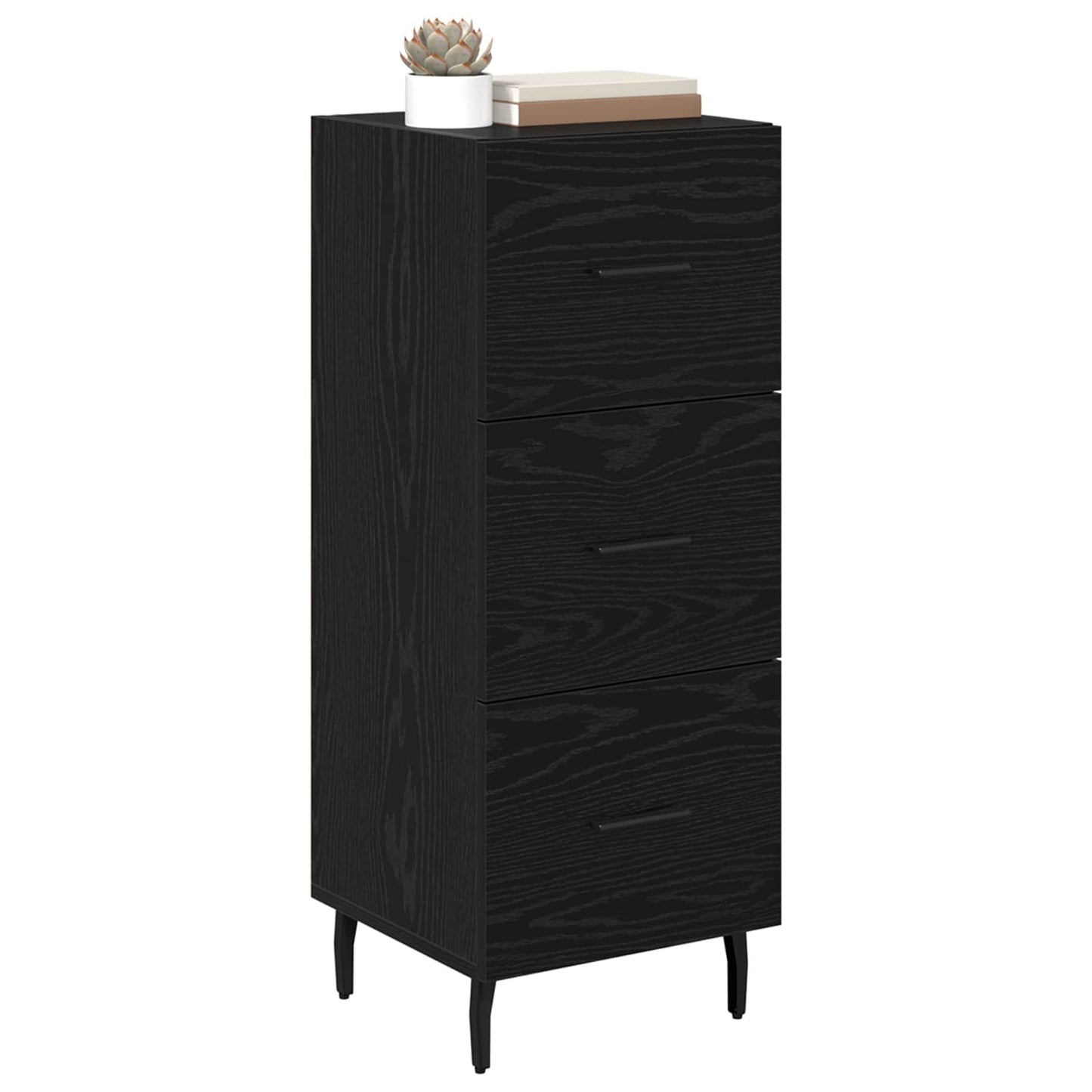 vidaXL Πλαϊνό γραφείο Μαύρη δρυς 34 x 34.5 x 90 εκ Επεξεργασμένο ξύλο