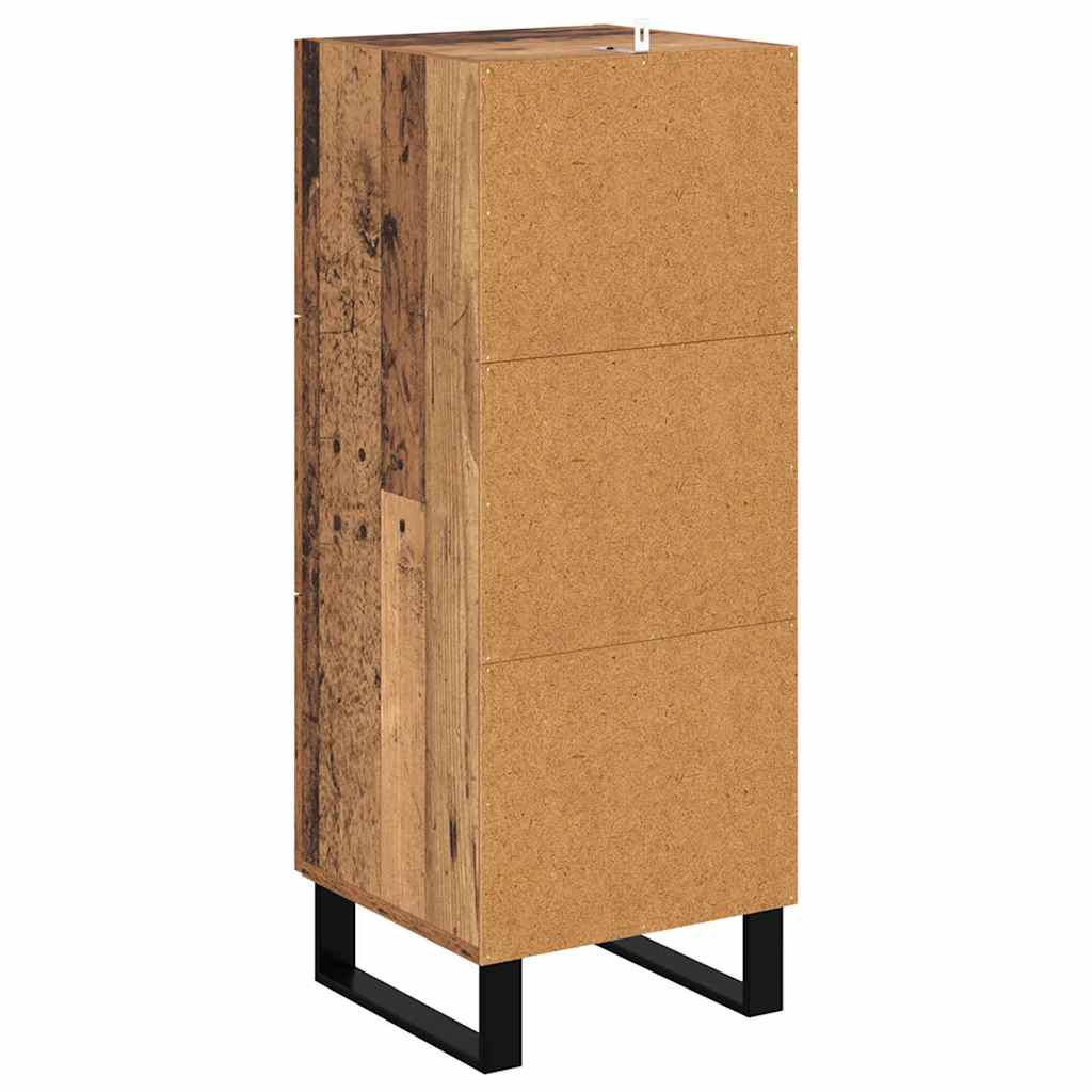 vidaXL Πλαϊνό γραφείο με συρτάρι Παλιό Ξύλο 34,5 x 34 x 90 εκ.