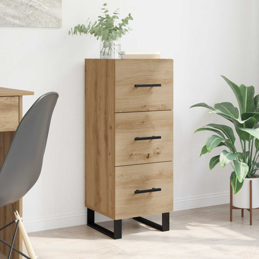 vidaXL Πλαϊνό γραφείο με συρτάρι Artisan Oak 34,5 x 34 x 90 εκ.