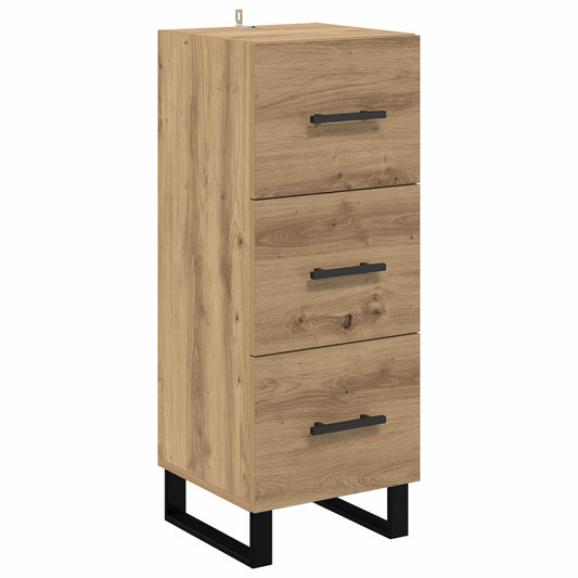 vidaXL Πλαϊνό γραφείο με συρτάρι Artisan Oak 34,5 x 34 x 90 εκ.
