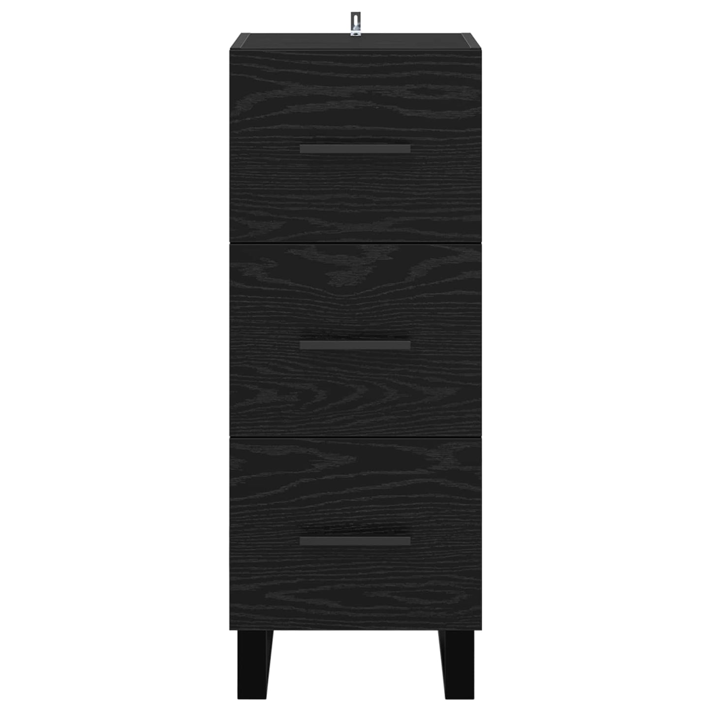 vidaXL Πλαϊνό γραφείο με συρτάρι Μαύρη Οξυά 34,5 x 34 x 90 εκ.