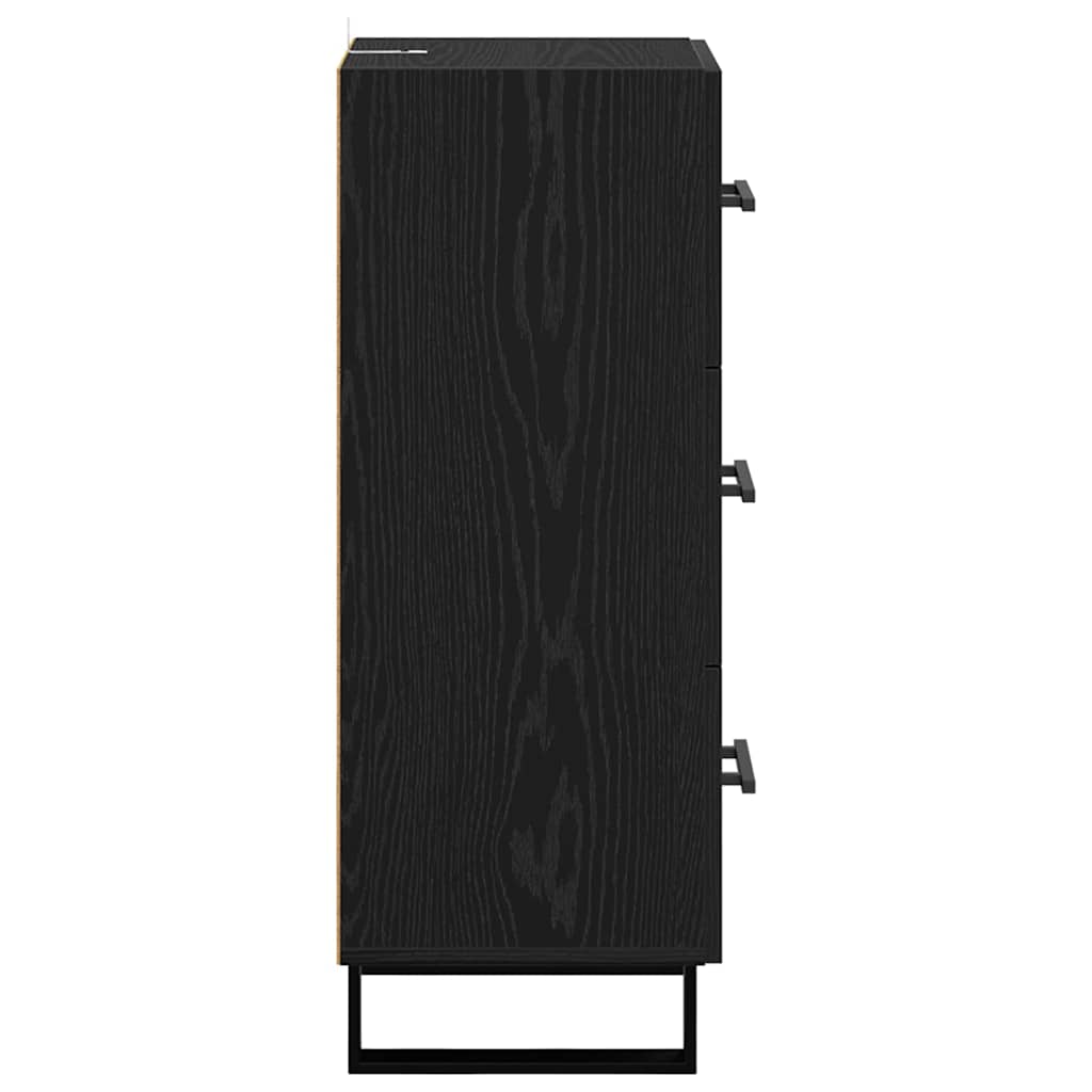 vidaXL Πλαϊνό γραφείο με συρτάρι Μαύρη Οξυά 34,5 x 34 x 90 εκ.