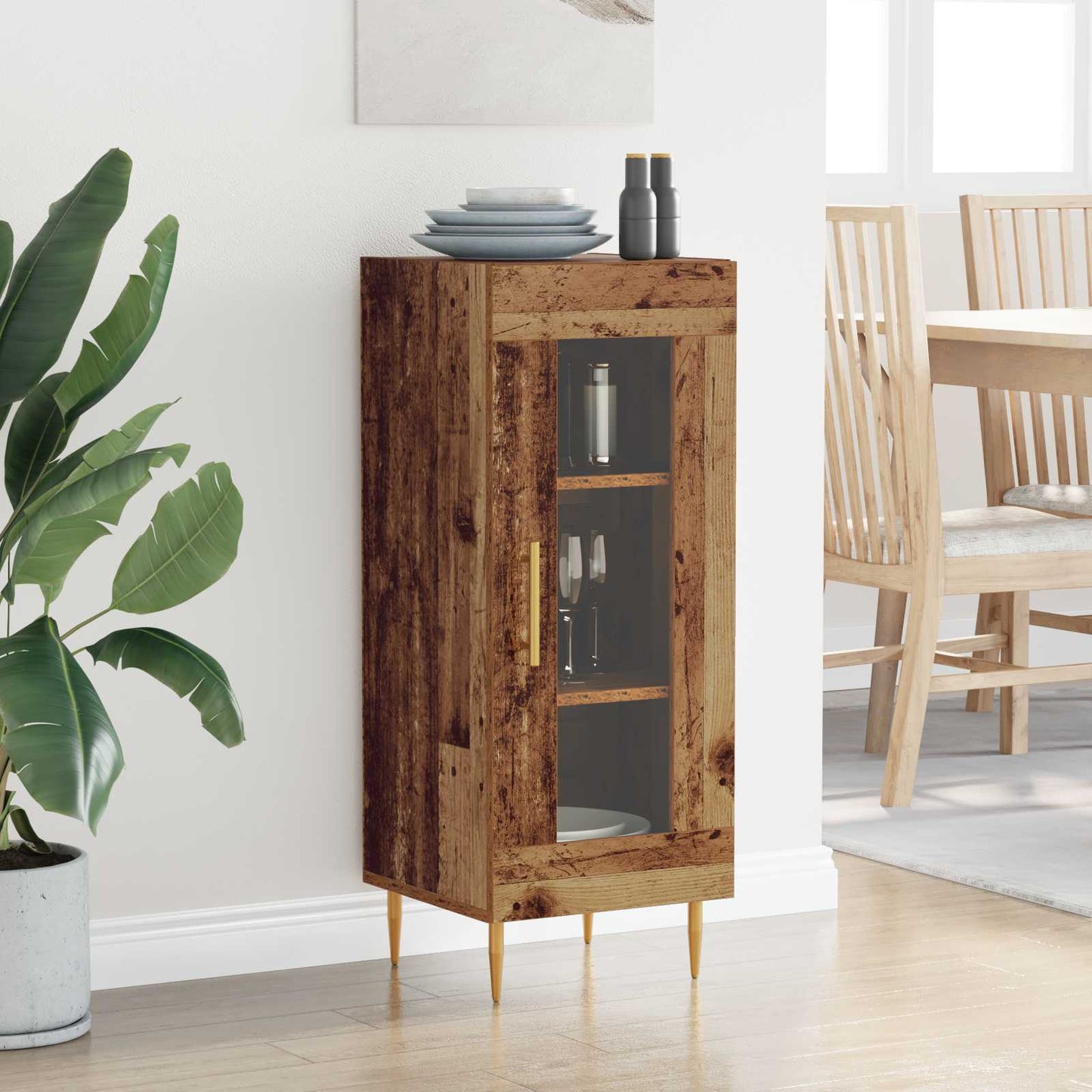 vidaXL Πλαϊνό γραφείο Παλαιό ξύλο 34 x 34.5 x 90 εκ Επεξεργασμένο ξύλο