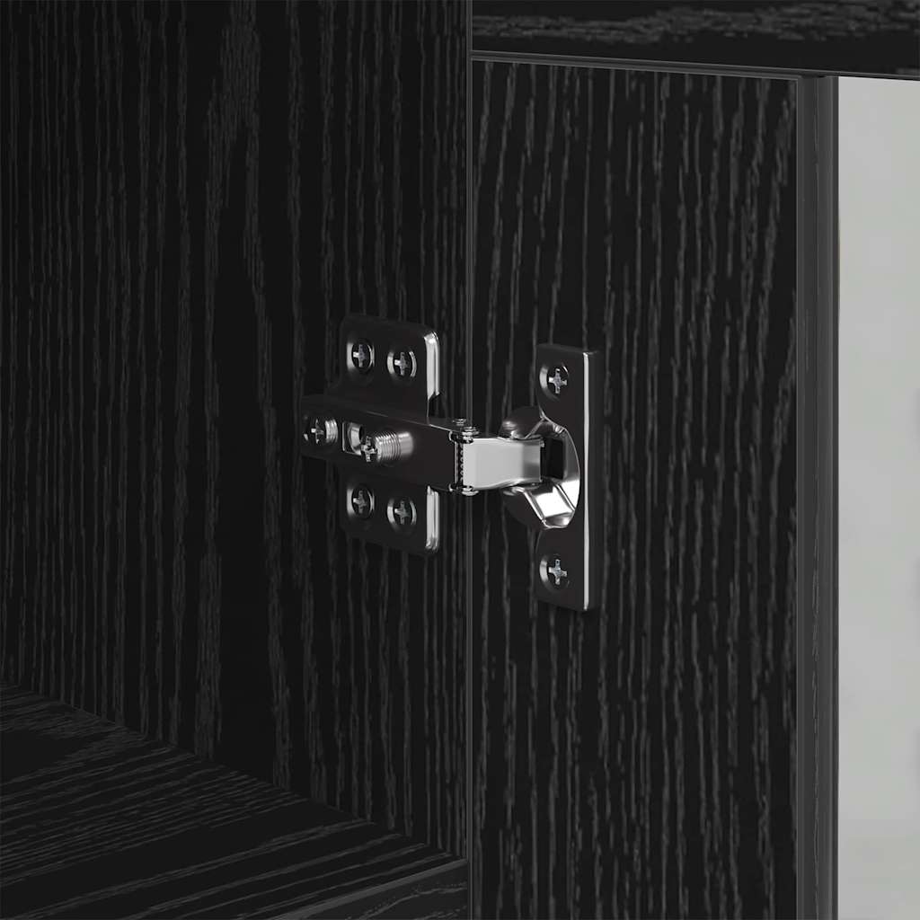 vidaXL Πλαϊνό γραφείο Μαύρη δρυς 34 x 34.5 x 90 εκ Επεξεργασμένο ξύλο