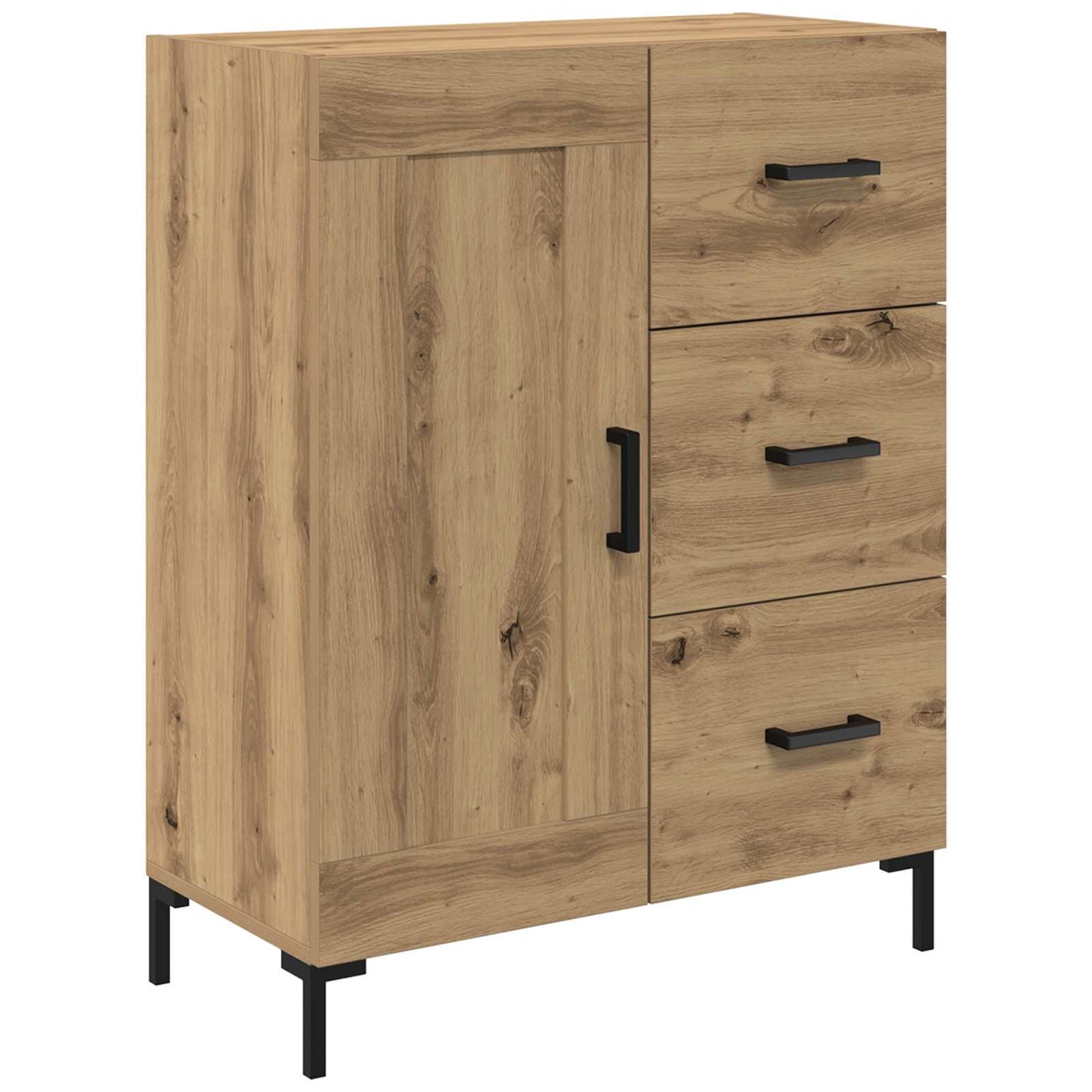 vidaXL Πλαϊνό γραφείο με συρτάρι artisan δρυς 69.5 x 34 x 90 εκ.