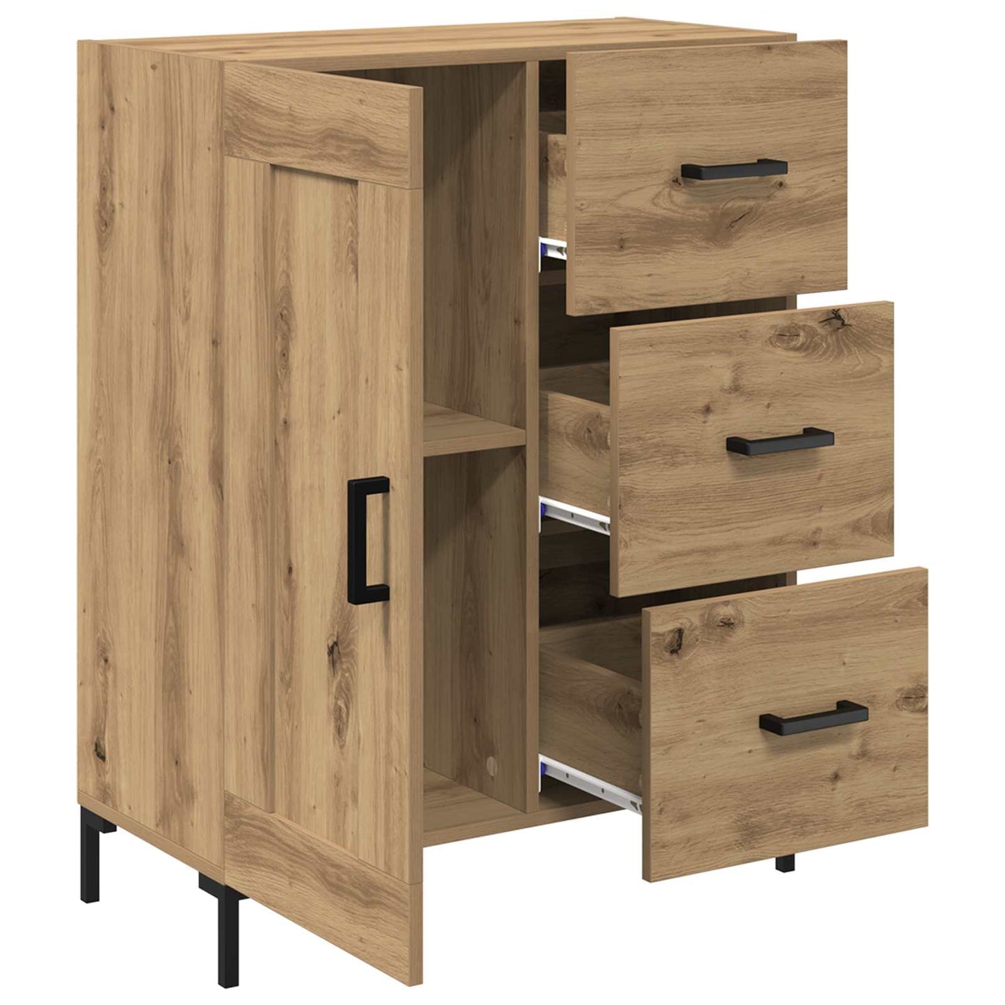 vidaXL Πλαϊνό γραφείο με συρτάρι artisan δρυς 69.5 x 34 x 90 εκ.