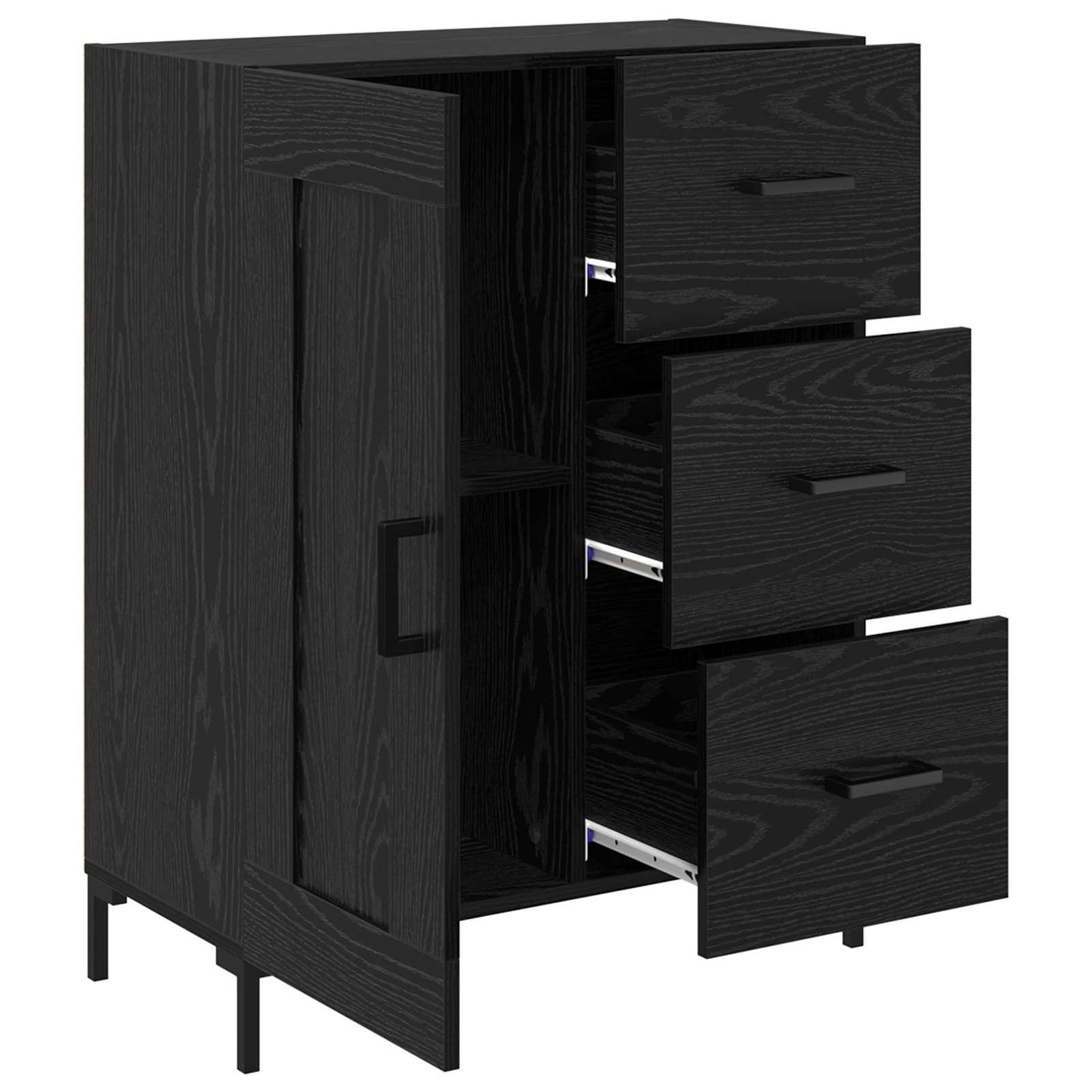 vidaXL Πλαϊνό γραφείο Μαύρη δρυς 69.5 x 34 x 90 εκ. Επεξεργασμένο ξύλο