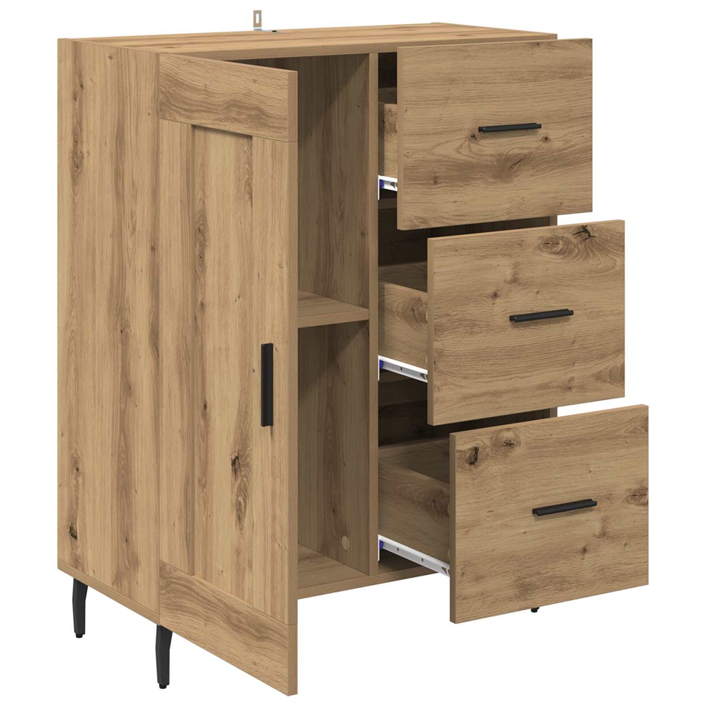 vidaXL Πλαϊνό γραφείο με συρτάρι Artisan Oak 69,5 x 34 x 90 εκ.