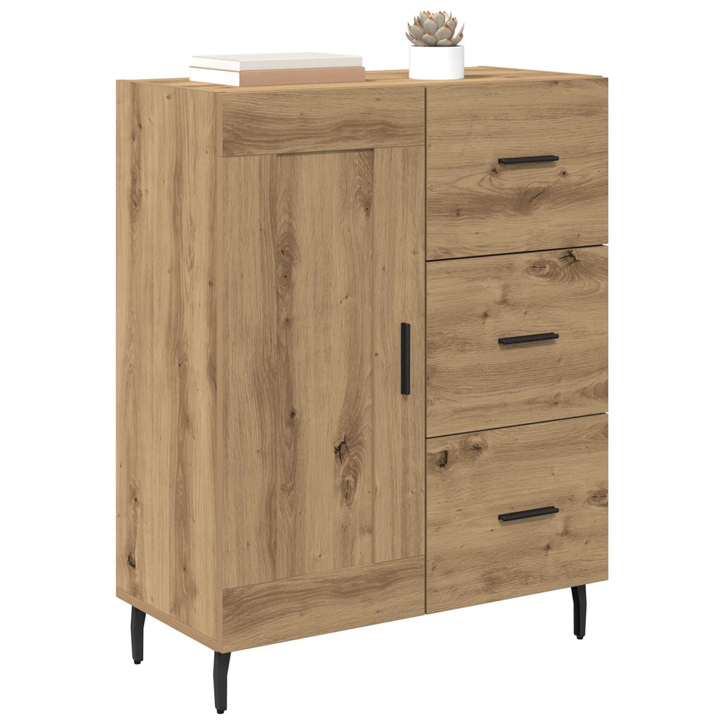 vidaXL Πλαϊνό γραφείο με συρτάρι Artisan Oak 69,5 x 34 x 90 εκ.