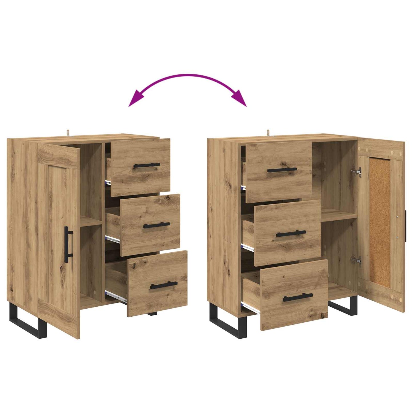 vidaXL Πλαϊνό γραφείο Artisan Oak 69,5 x 34 x 90 εκ.
