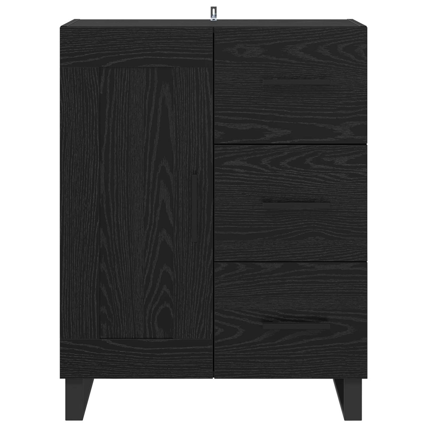 vidaXL Πλαϊνό γραφείο με συρτάρι Μαύρη Οξυά 69,5 x 34 x 90 εκ.