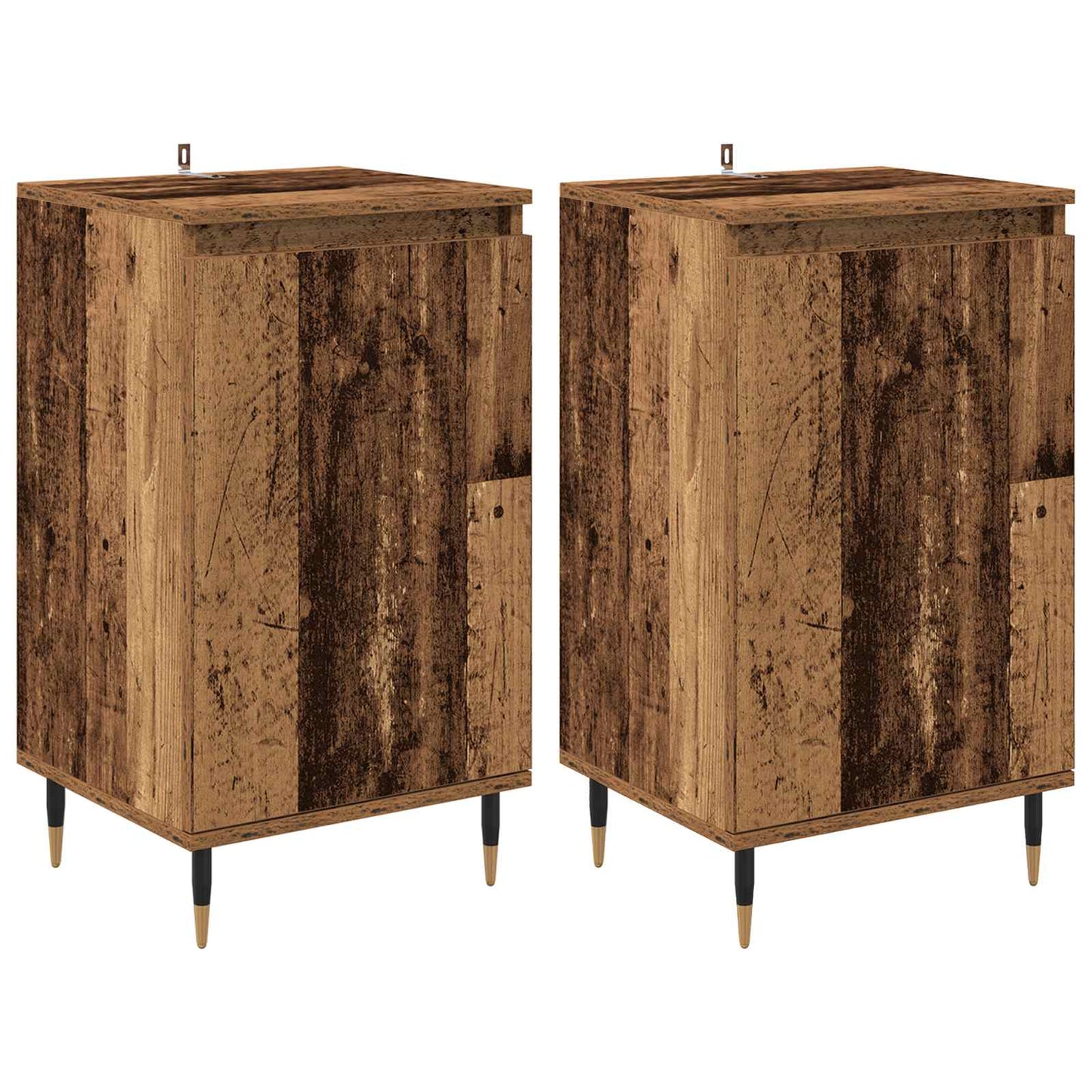vidaXL Πλαϊνό γραφείο 2 pcs Παλιό Ξύλο 40 x 35 x 70 εκ.