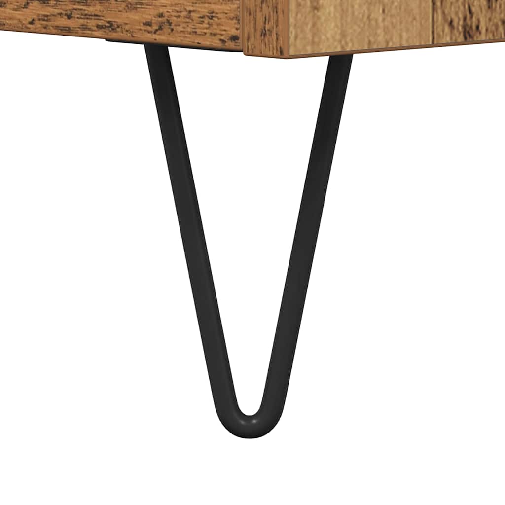 vidaXL Πλαϊνό γραφείο Παλιό ξύλο 40 x 35 x 70 εκ. Επεξεργασμένο ξύλο