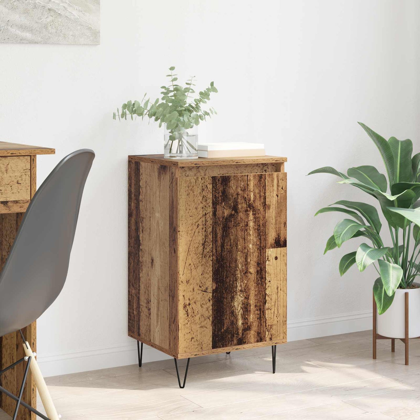 vidaXL Πλαϊνό γραφείο Παλιό ξύλο 40 x 35 x 70 εκ. Επεξεργασμένο ξύλο