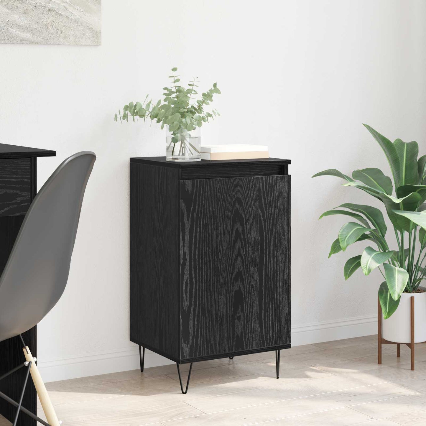 vidaXL Πλαϊνό γραφείο Μαύρη Οξυά 40 x 35 x 70 εκ. Επεξεργασμένο ξύλο