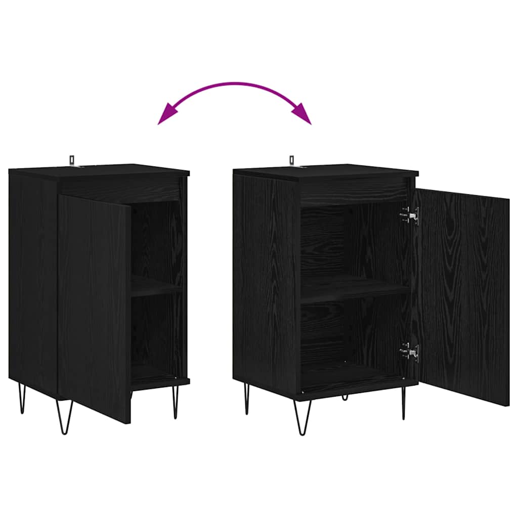 vidaXL Πλαϊνό γραφείο Μαύρη Οξυά 40 x 35 x 70 εκ. Επεξεργασμένο ξύλο