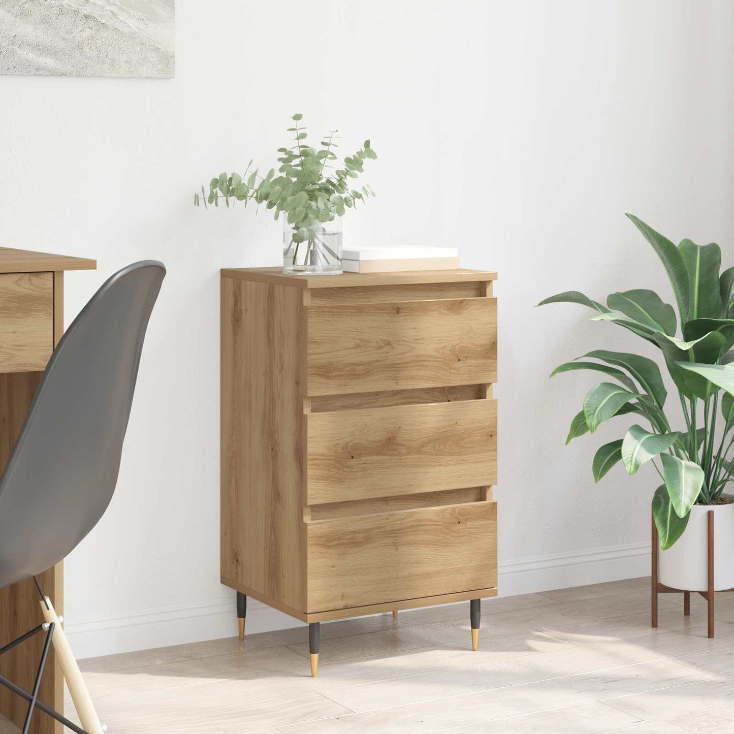 vidaXL Πλαϊνό γραφείο artisan δρυς 35 x 40 x 70 εκ. Επεξεργασμένο ξύλο
