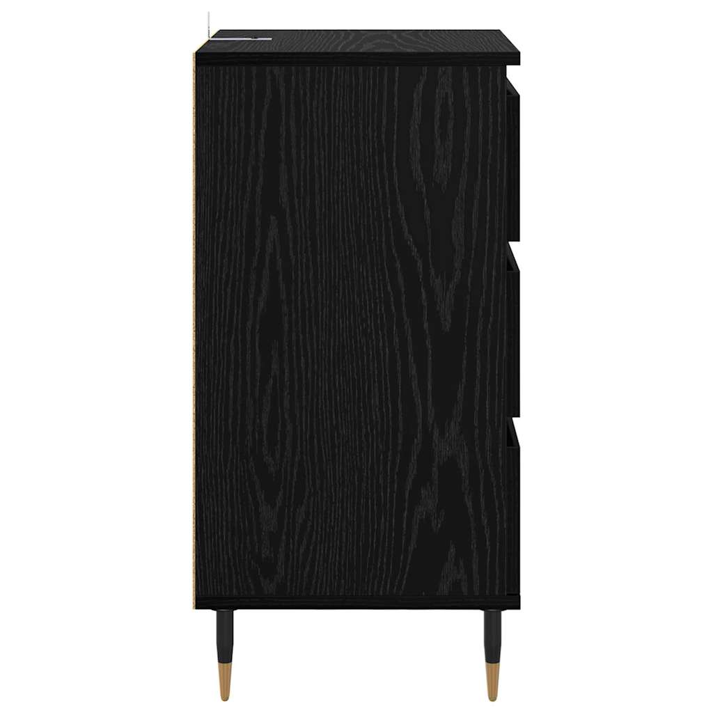 vidaXL Πλαϊνό γραφείο Μαύρη δρυς 35 x 40 x 70 εκ. Επεξεργασμένο ξύλο