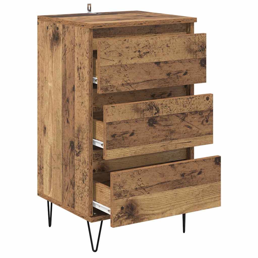 vidaXL Πλαϊνό γραφείο με συρτάρι Παλιό Ξύλο 40 x 35 x 70 εκ.